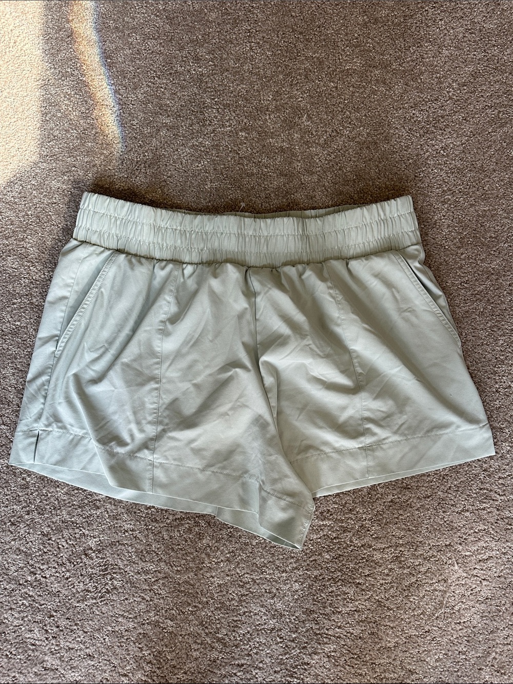 Abercrombie & Fitch Sage Green Drawstring Athletic Shorts